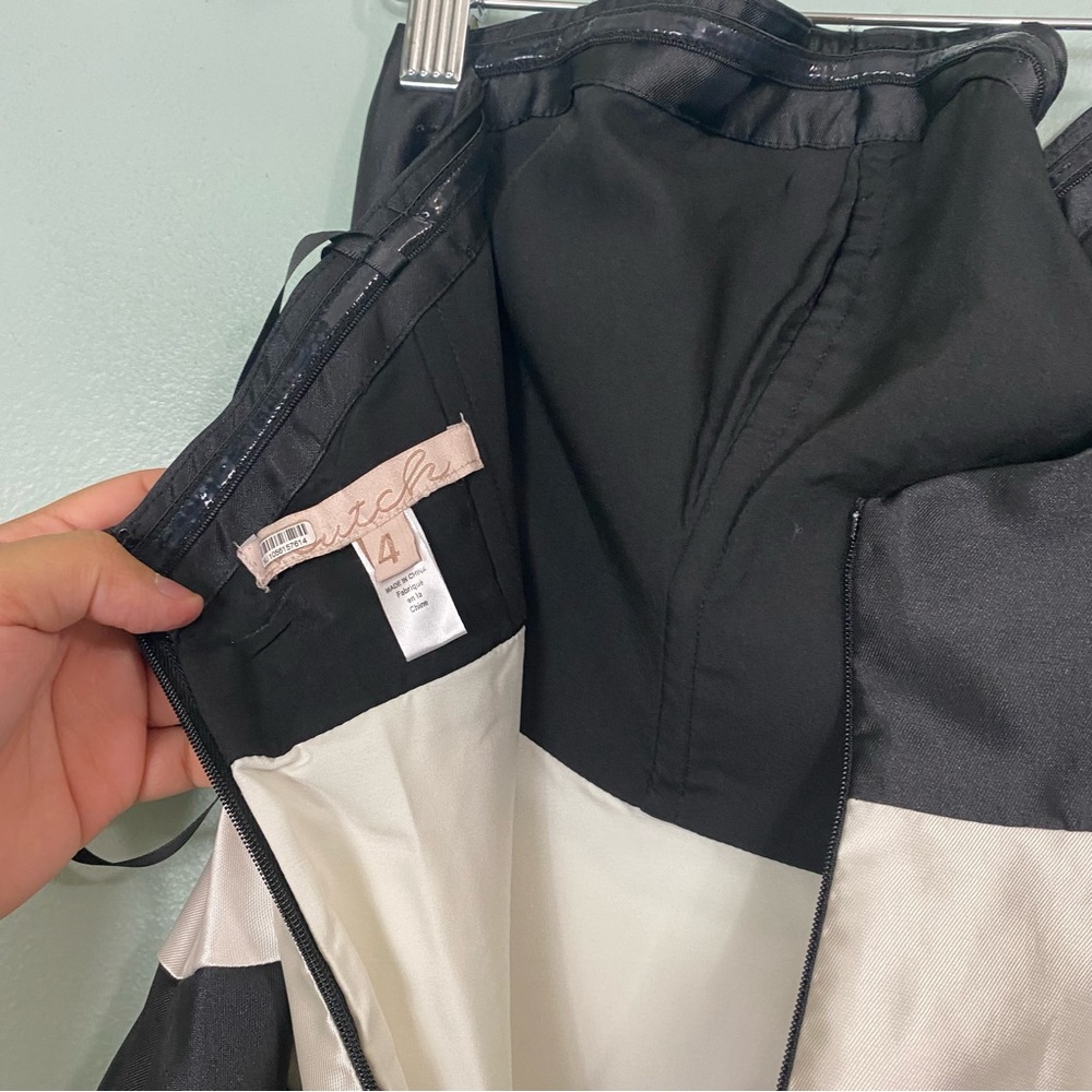 Anthropologie Hutch Colorblock Maxi Dress Strapless Black & White Champagne Sz 4 - Picture 8 of 8
